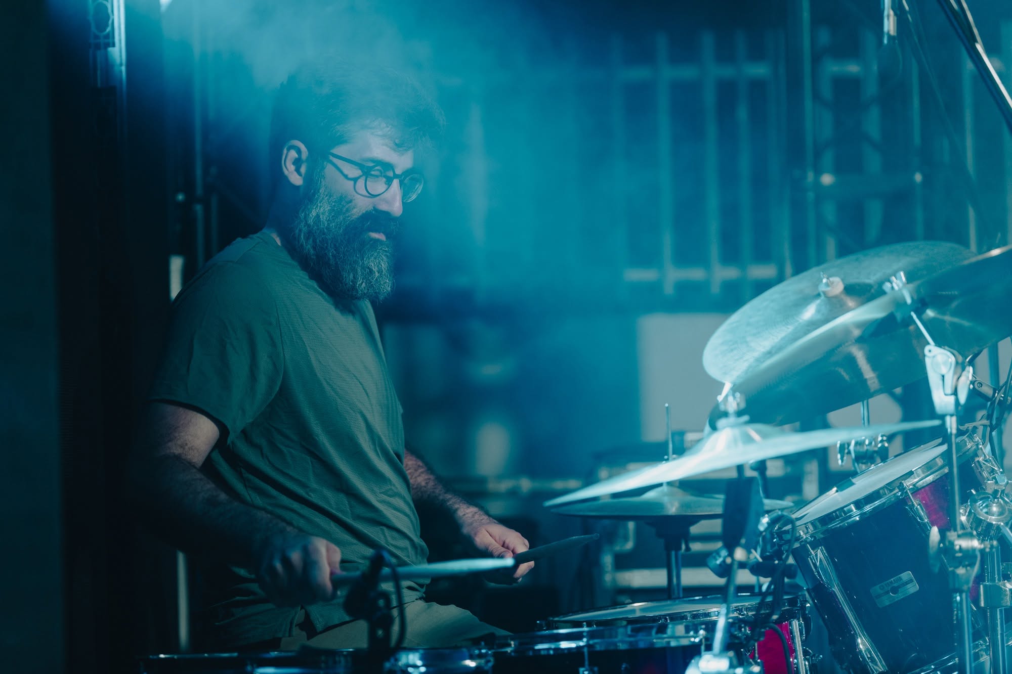 Full band live performance by Claudio Suriano at a music festival